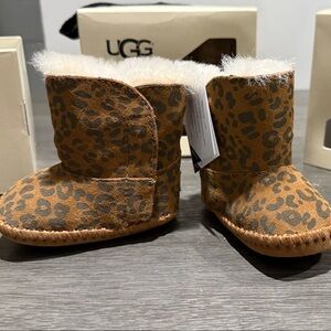 UGG Kids' Animal Print Boots - Tan and Cream